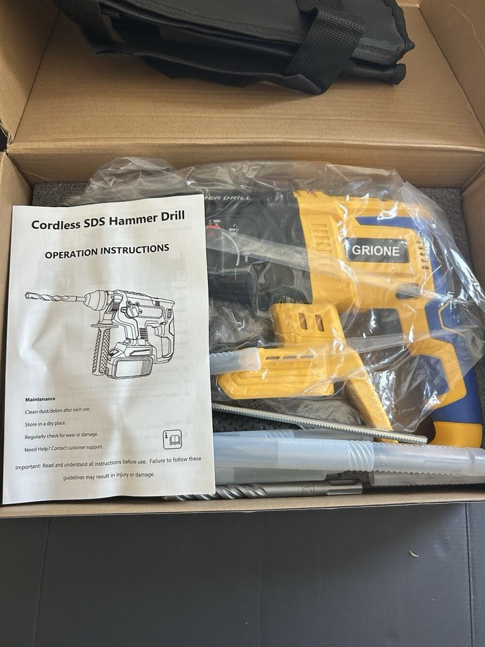 GRIONE SDS Rotary Hammer Drill Brushless Bare Tool for DEWALT 20V MAX Battery